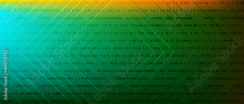 0 1 matrix digits big data tech vector background with fluid gra