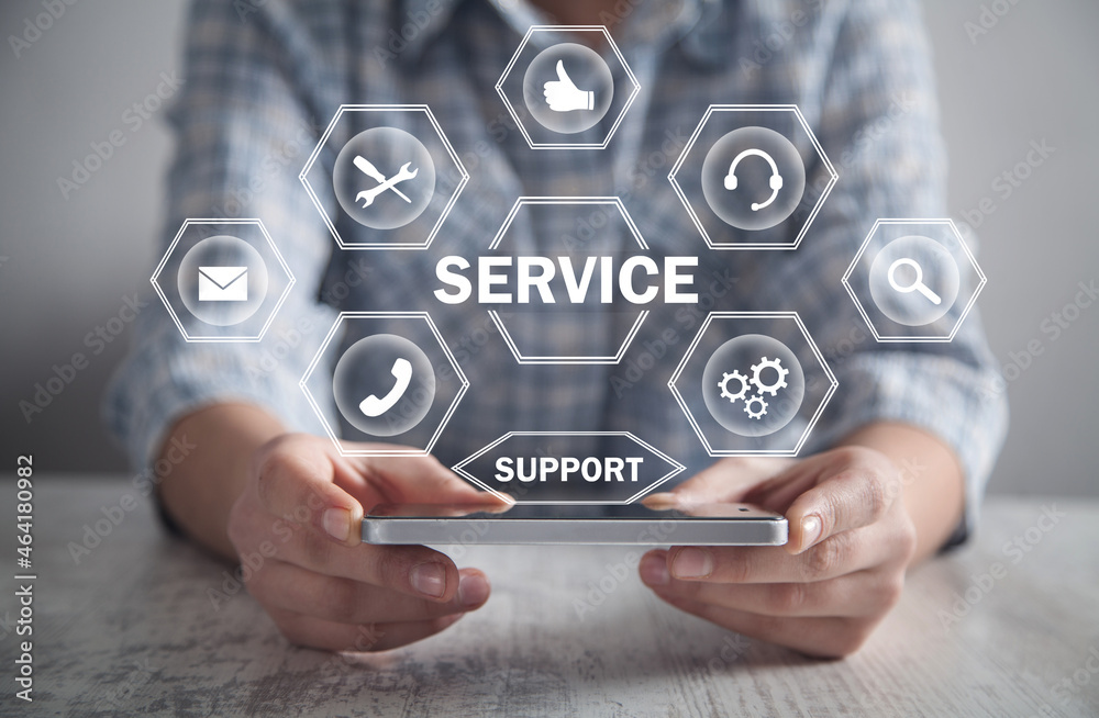 Human showing Service concept. Business Human showing Service concept. Business