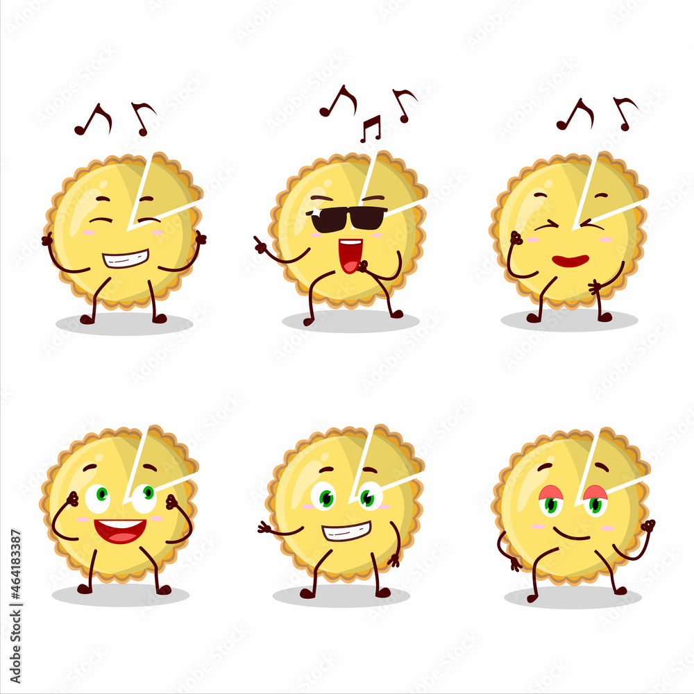 An image of lemon tart dancer cartoon character enjoying the music