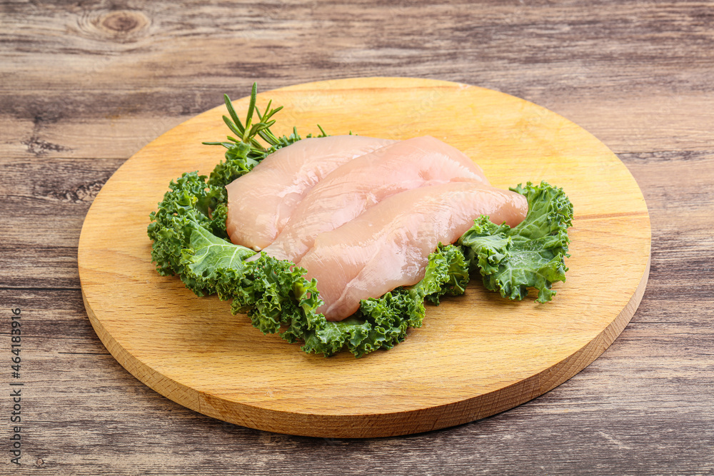 Raw small chicken fillet for cooking Raw small chicken fillet for cooking