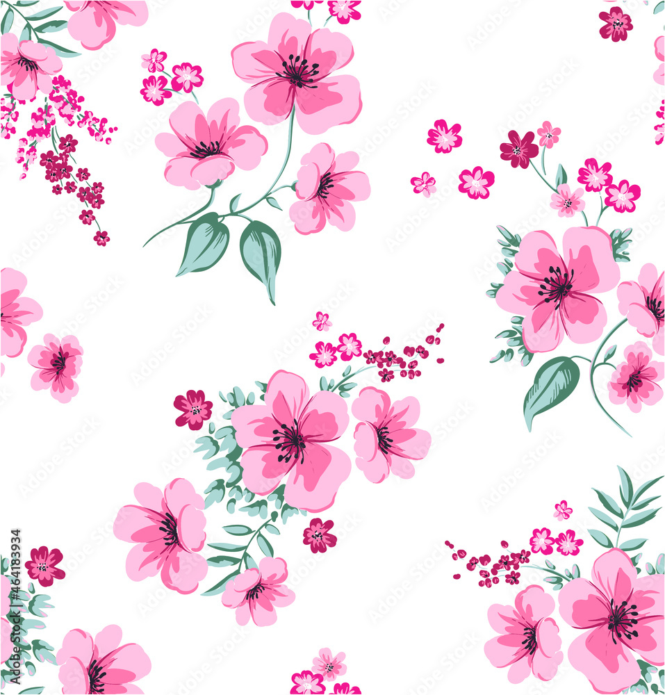 Pattern of small bouquets of flowers Pattern of small bouquets of flowers