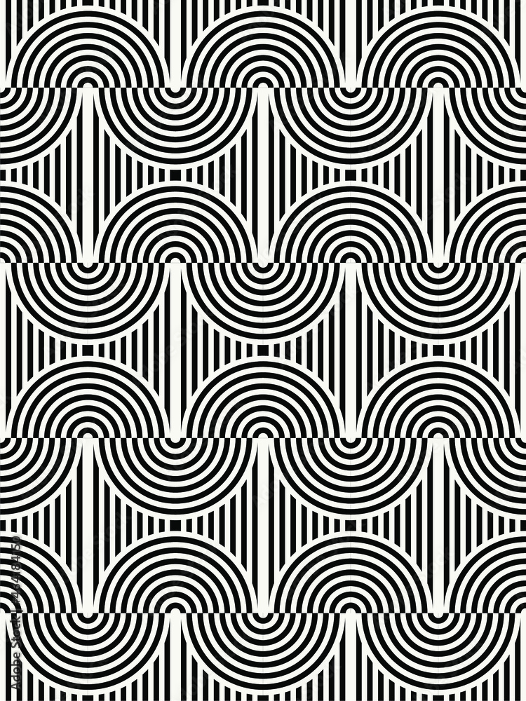 Abstract Geometric wave line vector seamless pattern design