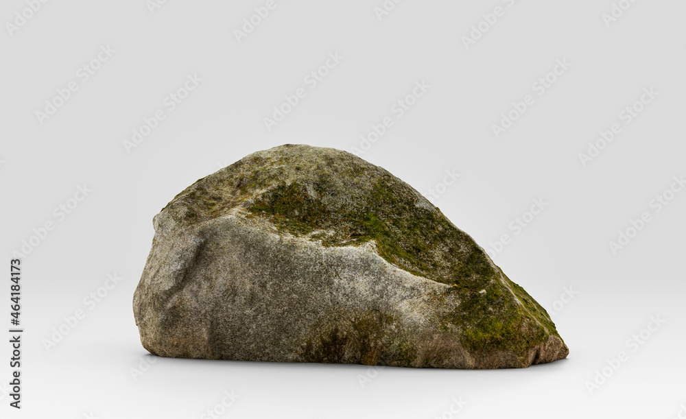 Isolated realistic rock in white background, 3d Rendering Isolated realistic rock in white background, 3d Rendering