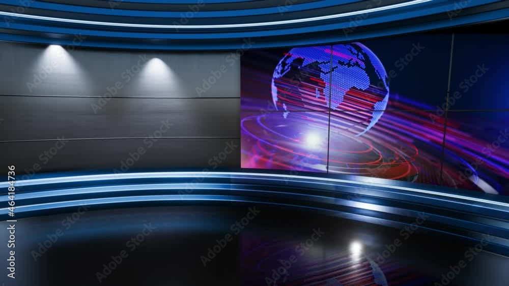 News Tv Studio Set - Virtual Green Screen Background Loop Motion 