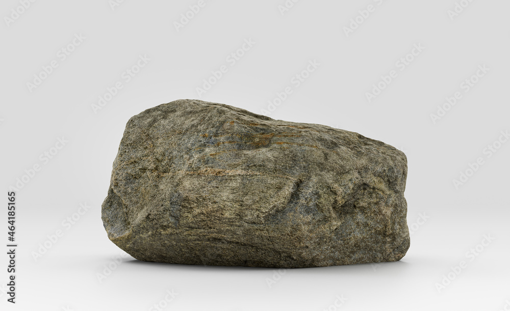 Isolated realistic rock in white background, 3d Rendering Isolated realistic rock in white background, 3d Rendering