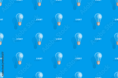 Light bulbs seamless pattern. Background on the theme of light bulbs and lighting.