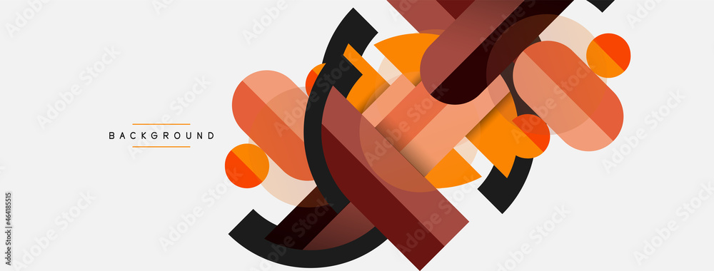 Round geometric shapes lines and circles. Vector template for wallpaper banner background or landing page Round geometric shapes lines and circles. Vector template for wallpaper banner background or landing page