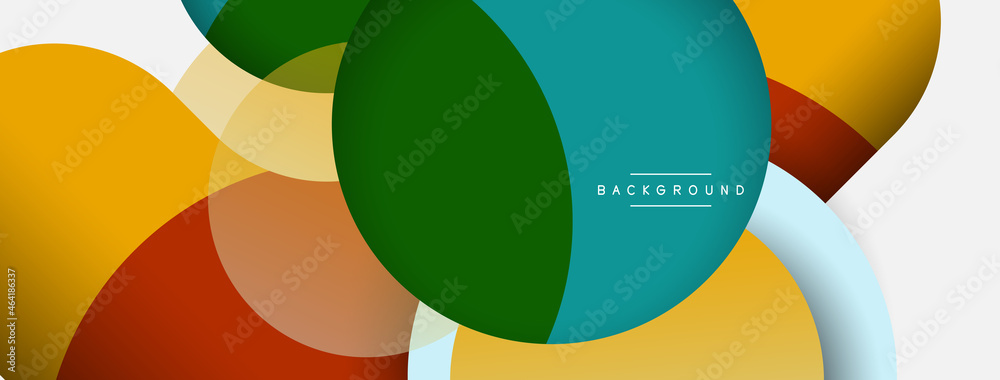 Creative geometric wallpaper. Minimal abstract background. Circles composition vector illustration for wallpaper banner background or landing page Creative geometric wallpaper. Minimal abstract background. Circles composition vector illustration for wallpaper banner background or landing page