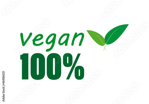 Icono de etiqueta de producto 100% vegano.