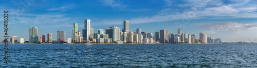 Panoramic view of Miami Downtown skyline at sunny morning, Miami, Florida.