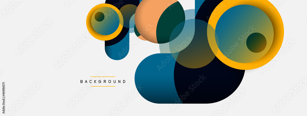 Vector round shapes circles minimal geometric background. Vector illustration for wallpaper banner background or landing page Vector round shapes circles minimal geometric background. Vector illustration for wallpaper banner background or landing page