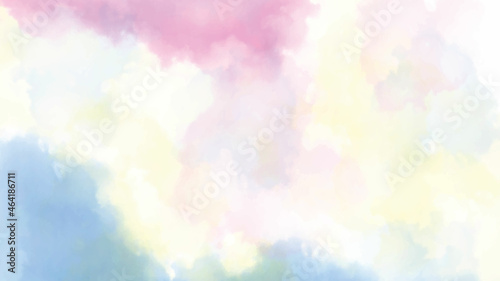 Abstract colorful watercolor for background. Digital art painting. Colorfull sky , pink , yellow, white abstract background .Digital colorful background