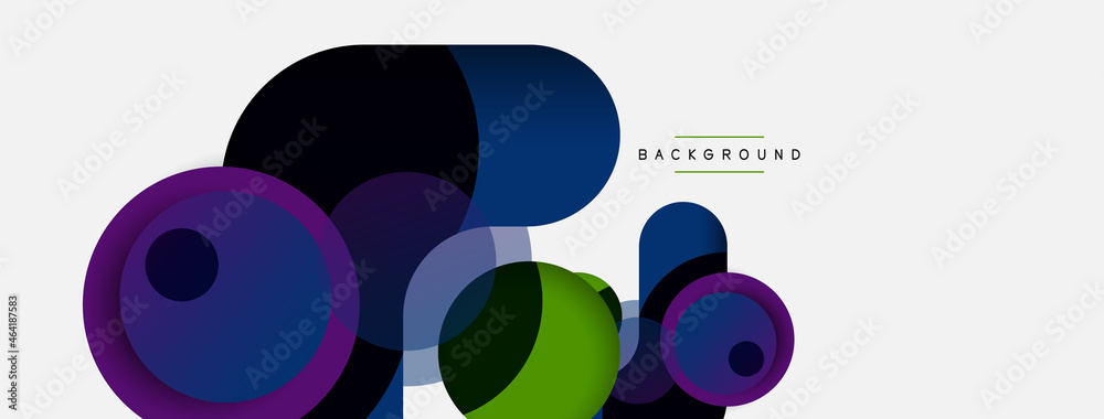 Creative geometric wallpaper. Minimal abstract background. Circles composition vector illustration for wallpaper banner background or landing page Creative geometric wallpaper. Minimal abstract background. Circles composition vector illustration for wallpaper banner background or landing page