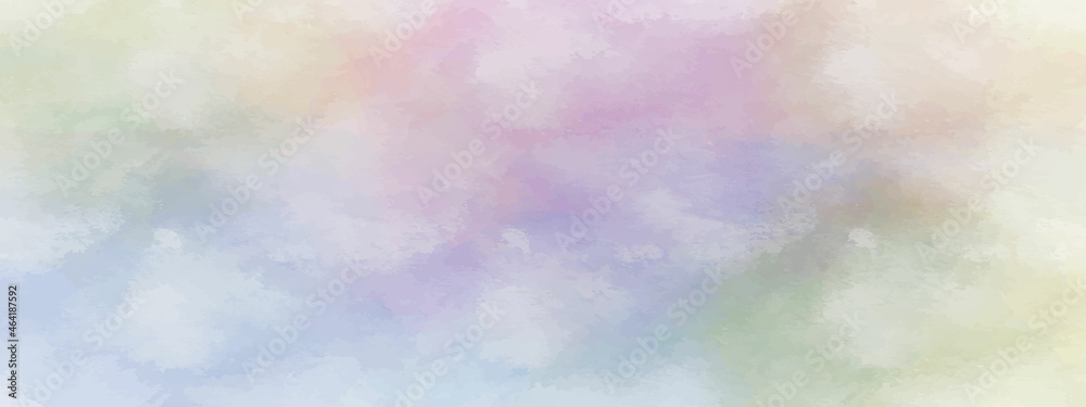 Light sky pink, purple shades and blue watercolor paper textured illustration for grunge design, vintage card, retro templates. Smooth pastel colors wet effect hand drawn canvas aquarelle background.