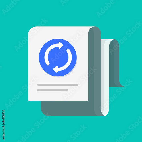 Updating file icon or upgrading software document process vector, update installation on system data synchronization, restore information or digital maintenance idea, refresh or resetting symbol info photo