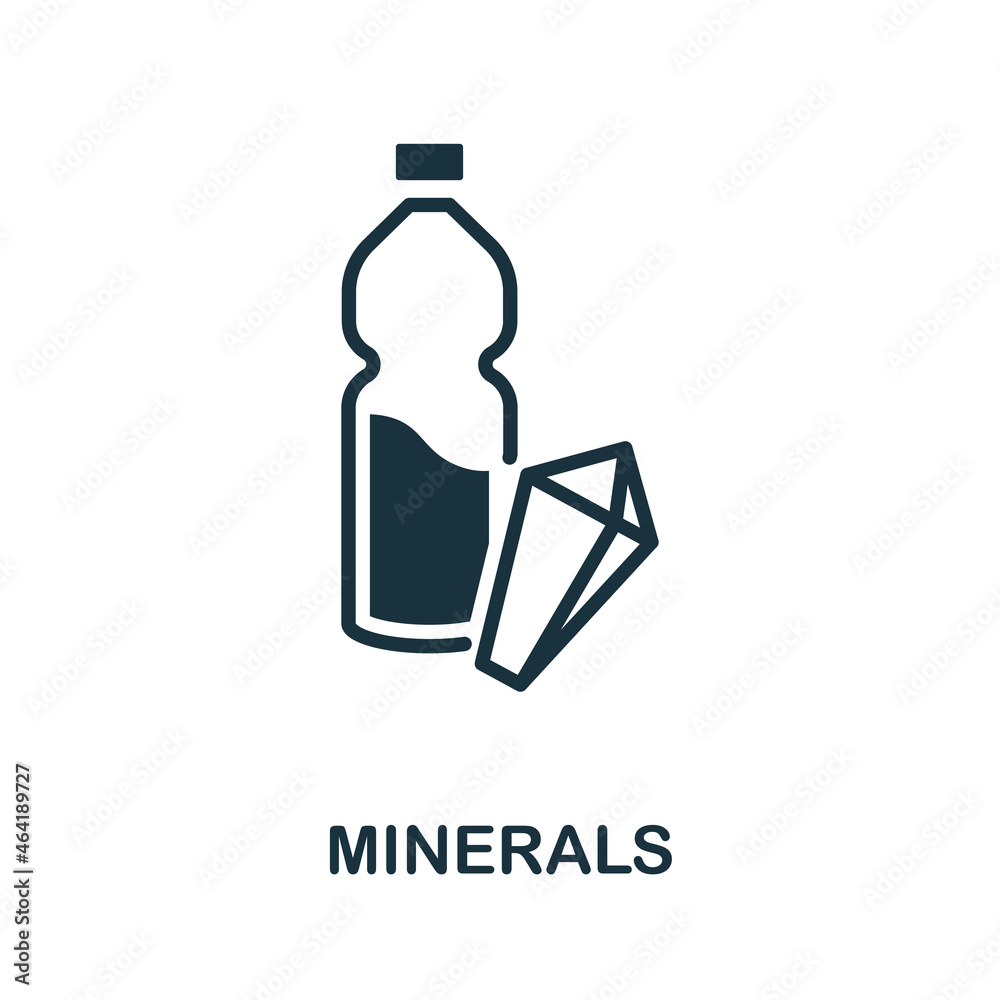 Minerals icon. Monochrome sign from diet collection. Creative Minerals icon illustration for web design, infographics and more Minerals icon. Monochrome sign from diet collection. Creative Minerals icon illustration for web design, infographics and more