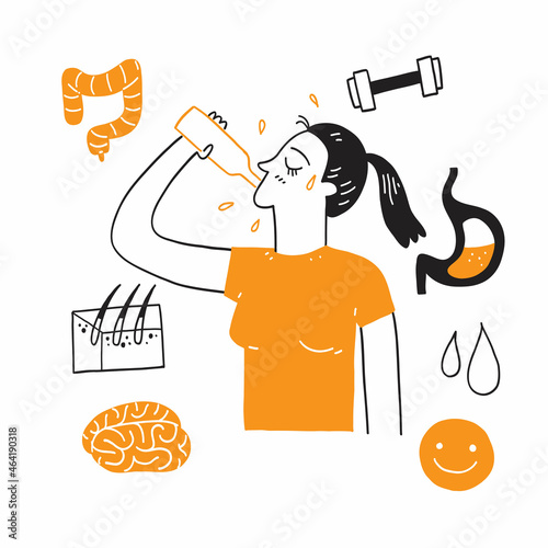 Concept of the Benefits of Drinking Water.