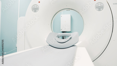 Bright room with modern MRI machine