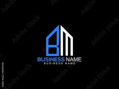 Colorful BM Logo, initial Bm b m Letter Logo Icon Vector Image For Your Business