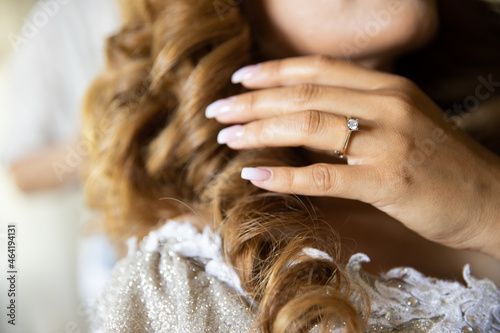 Brides wedding ring with diamond 