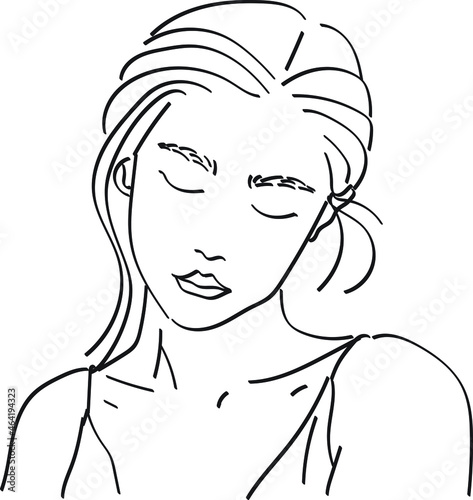Line art of a woman