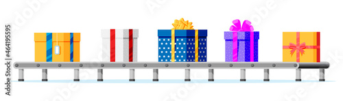 Christmas Factory Packs Gifts Boxes.