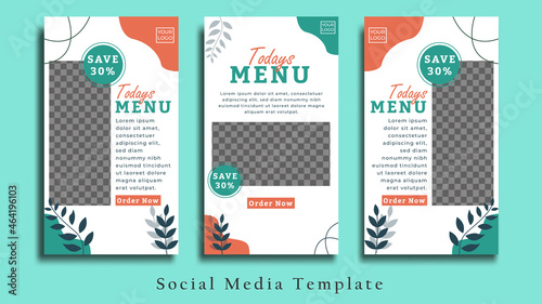 Minimalist Health Vegan food flyer or social media story Premium Vector