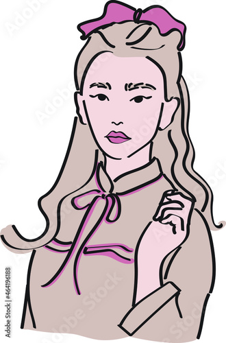 Illustration of a woman pose