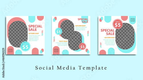 Minimalist Healthy food flyer or social media banner Premium Vector
