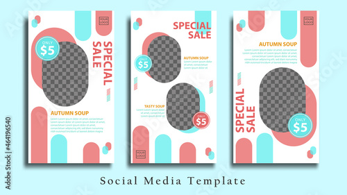 Minimalist Healthy food flyer or social media story Premium Vector