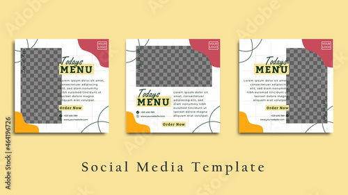 Minimalist Vegan food flyer or social media banner Premium Vector