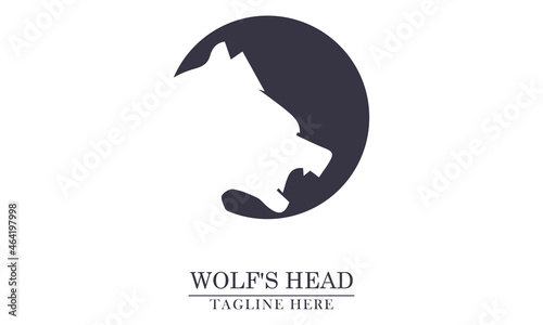 wolf head in simple and elegant circle