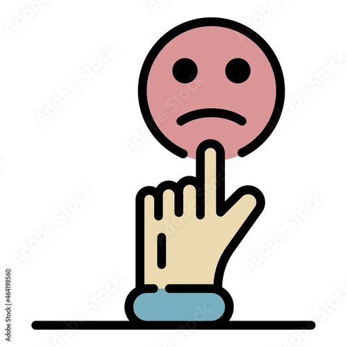 Bad feedback icon. Outline bad feedback vector icon color flat isolated