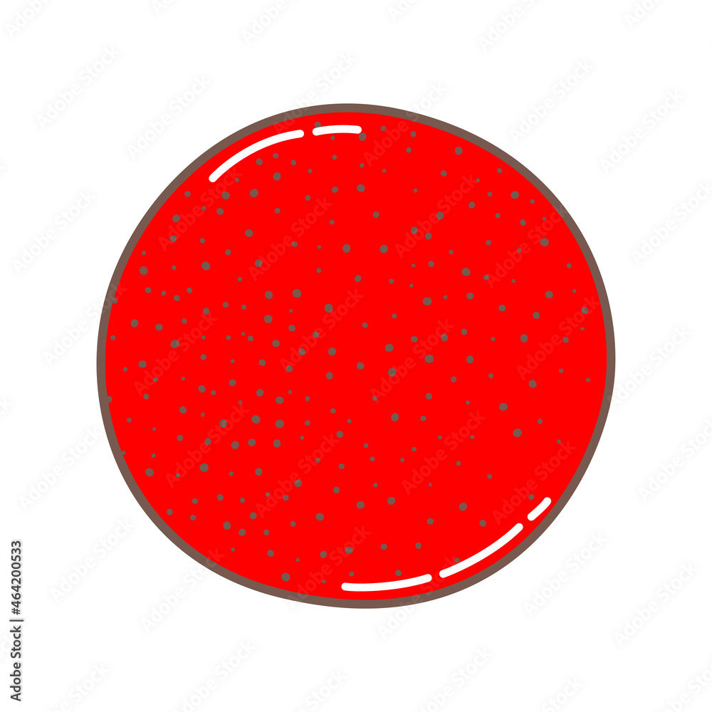 Ceramic red plate. Kitchenware. Porcelain spotted dish craft. Hand drawn dishware. Vector illustration. Ceramic red plate. Kitchenware. Porcelain spotted dish craft. Hand drawn dishware. Vector illustration.