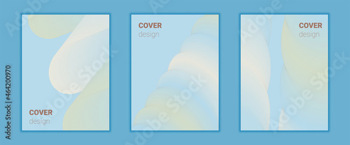 Blue background with gradient geometric patterns. Minimal covers design. Abstract vector illustration. Set of templates for posters, covers, notebooks, flyers, web