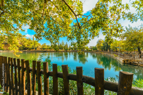 Fototapeta Naklejka Na Ścianę i Meble -  Zaros lake or Votomos, the artificial lake situated on the southern slopes of Psiloritis in short distance from Zaros village.
