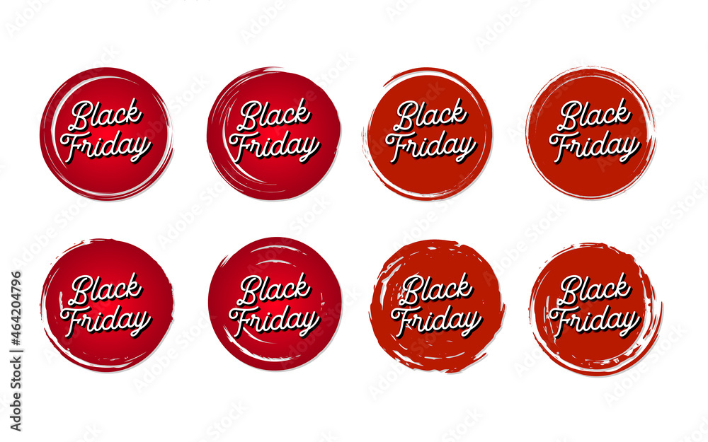 Obraz premium Rounded grunge black friday sticker set