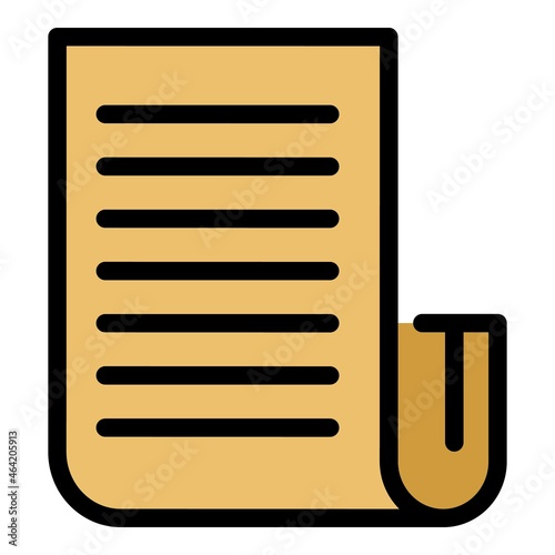 Storyteller paper icon. Outline storyteller paper vector icon color flat isolated