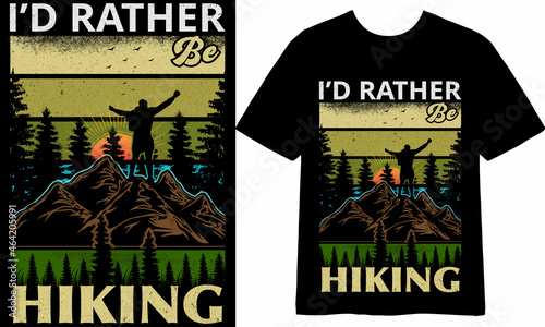 I'd rather be Hiking T-shirt Design, Vector Design, Hiking T-shirt Design, Mug Design, label Design, label Design, Mug Design, Retro Design