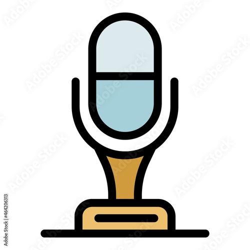 Studio microphone icon. Outline studio microphone vector icon color flat isolated