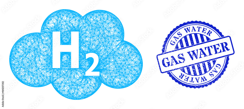 Vector net mesh hydrogen cloud frame, and Gas Water blue rosette grunge ...