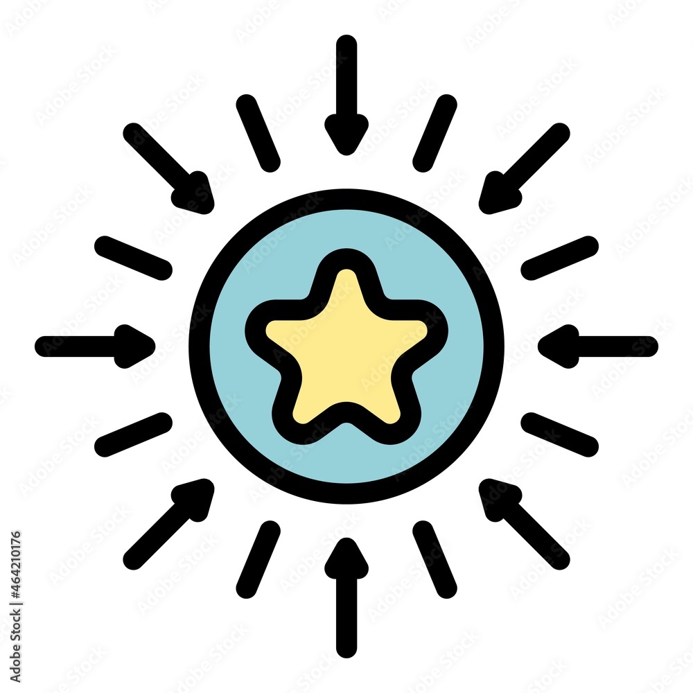 Video game star icon. Outline video game star vector icon color flat isolated Video game star icon. Outline video game star vector icon color flat isolated