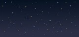 Night starry sky. Illustration in cartoon style flat design. Heavenly atmosphere. Vector