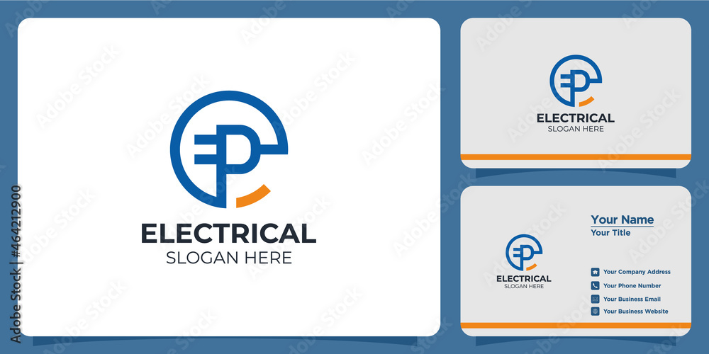 electrical logo set and branding business card electrical logo set and branding business card