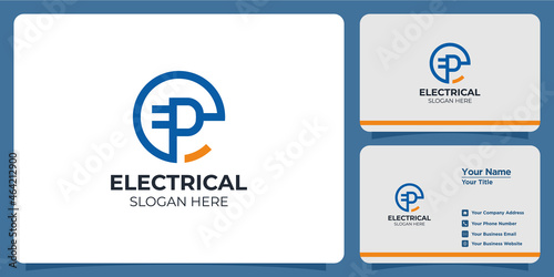 electrical logo set and branding business card