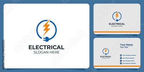 electrical logo set and branding business card
