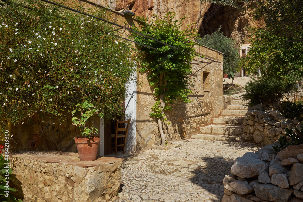 Obraz premium the Mangiapane caves in Sicily near the Cornino bay in the province of Trapani