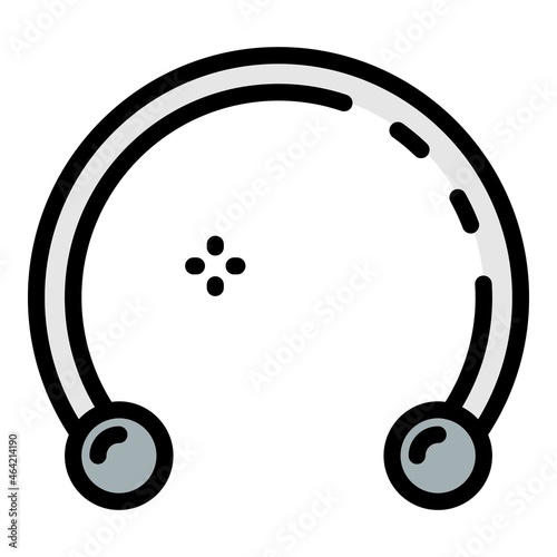 Surface piercing icon. Outline surface piercing vector icon color flat isolated