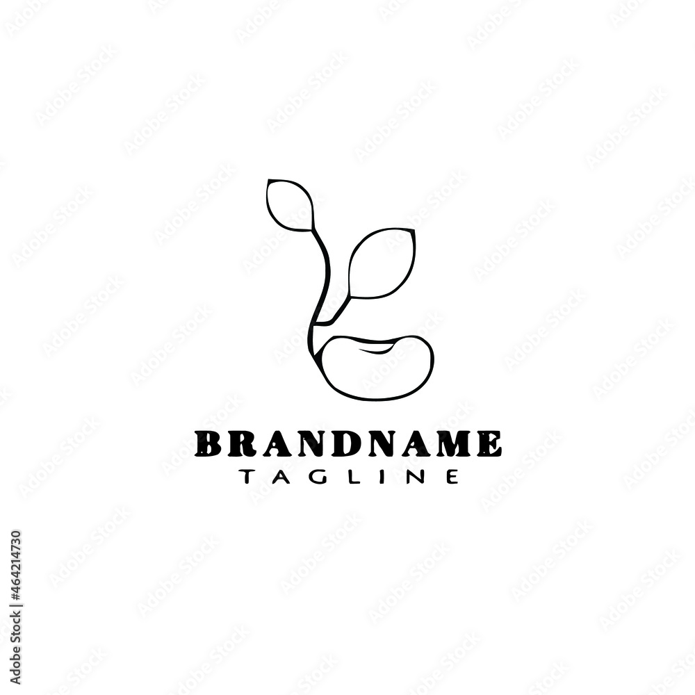 bean plant logo cartoon icon design template isolated black vector bean plant logo cartoon icon design template isolated black vector