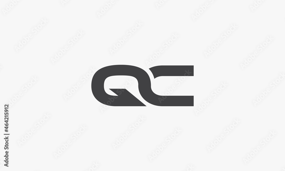 QC letter logo isolated on white background. QC letter logo isolated on white background.